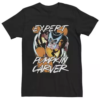 Мужская футболка Marvel Wolverine Expert Pumpkin Carver на Хэллоуин Licensed Character, черный