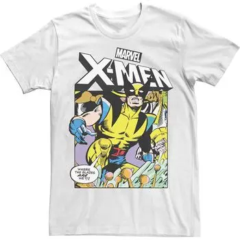 Мужская футболка Marvel X-Men C Strip с изображением Росомахи и комиксов Licensed Character, белый