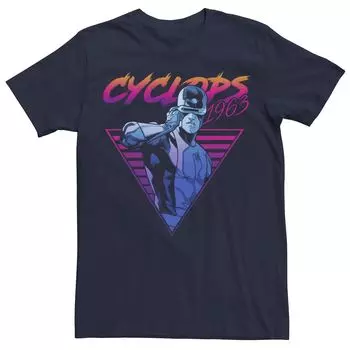 Мужская футболка Marvel X-Men Cyclops в стиле ретро с неоновыми треугольными чашками Licensed Character