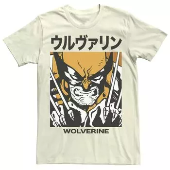 Мужская футболка Marvel X-Men Wolverine Kanji Blades Pose Licensed Character