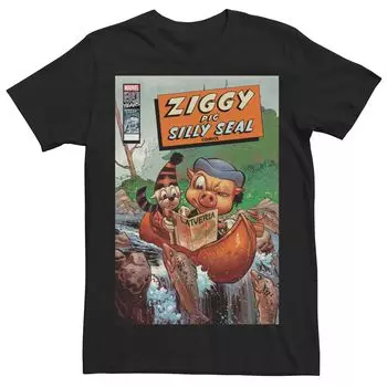 Мужская футболка Marvel Ziggy Pig Silly Seal Comics Cover Pig Licensed Character