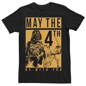 Мужская футболка May The Forth Be With You с плакатом и коллажем Star Wars