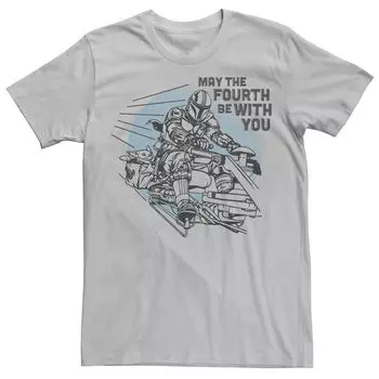 Мужская футболка May The Fourth Be With You Mando Speeder «Звездные войны» Licensed Character