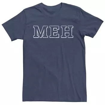 Мужская футболка Meh Outline с текстом Licensed Character, цвет Navy Heather