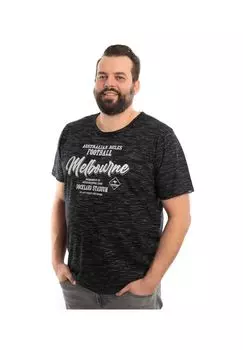 Мужская футболка Melbourne крапчатая хлопковая рубашка больших размеров ROADSIGN australia, черный