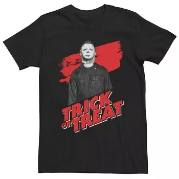 Мужская футболка Michael Myers Trick Or Treat на Хэллоуин Licensed Character, черный