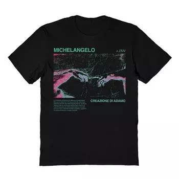 Мужская футболка Michaelangelo Michelangelo Creation Adam Licensed Character, черный