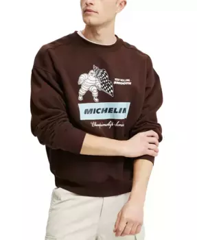 Мужская футболка Michelin Box Fit Crew COTTON ON, коричневый