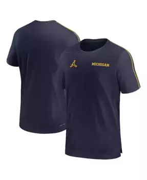 Мужская футболка Michigan Wolverines 2024 Sideline Coach Performance Top Jordan, синий