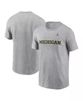 Мужская футболка Michigan Wolverines Primetime Evergreen с надписью Jordan, синий
