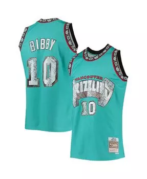 Мужская футболка mike bibby turquoise vancouver grizzlies 1998-99 hardwood classics 75th anniversary diamond swingman jersey Mitchell & Ness, бирюзовый