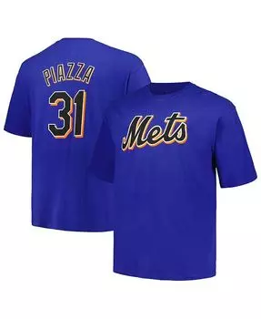 Мужская футболка Mike Piazza Royal New York Mets Big and Tall Cooperstown Collection с именем и номером игрока Profile, синий
