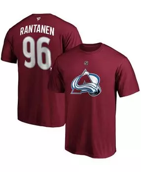 Мужская футболка mikko rantanen burgundy colorado avalanche team authentic stack name and number Fanatics