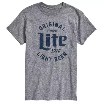 Мужская футболка Miller Light Original Lite с графическим рисунком с 1975 года Licensed Character, цвет Heather Gray