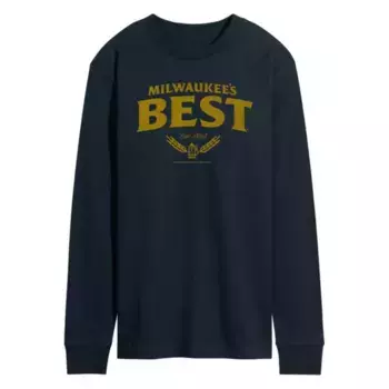 Мужская футболка Milwaukee's Best с длинным рукавом и потертым логотипом Licensed Character, синий