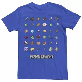 Мужская футболка Minecraft A Guide to Items Grid Licensed Character, цвет Royal