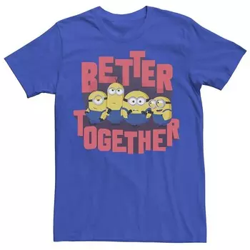 Мужская футболка Minions 2 Better Together Group Shot Licensed Character, цвет Royal