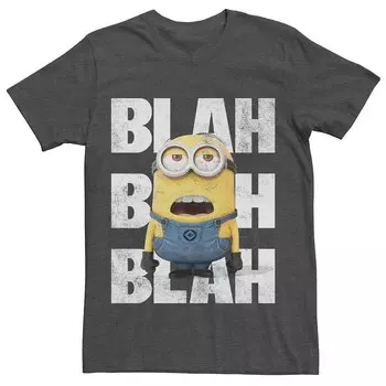 Мужская футболка Minions Blah Blah Blah Licensed Character, цвет Charcoal Heather