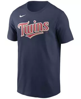 Мужская футболка Minnesota Twins с надписью Swoosh Nike, синий