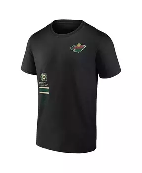 Мужская футболка Minnesota Wild Represent Fanatics, черный