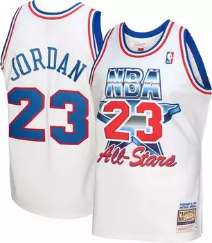 Мужская футболка Mitchell & Ness 1992 года Chicago Bulls Michael Jordan белого цвета из твердой древесины Classics Swingman