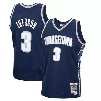 Мужская футболка Mitchell & Ness Allen Iverson Navy Georgetown Hoyas 1995-96 Swingman Replica Джерси, цвет Grg Navy