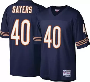 Мужская футболка Mitchell & Ness Chicago Bears Gale Sayers № 40 темно-синего цвета 1969 года.