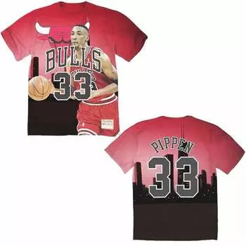 Мужская футболка Mitchell & ness Chicago Bulls Скотти Пиппена Mitchell And Ness, красный
