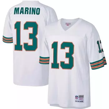 Мужская футболка Mitchell & Ness Dan Marino White Miami Dolphins Big & Tall 1984, реплика вышедшего на пенсию игрока