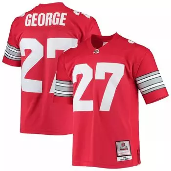 Мужская футболка Mitchell & Ness Eddie George Scarlet Ohio State Buckeyes 1995 года Authentic Throwback Legacy