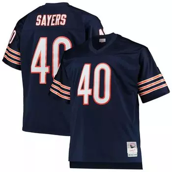 Мужская футболка Mitchell & Ness Gale Sayers темно-синего цвета Chicago Bears Big & Tall 1969 года, реплика пенсионера