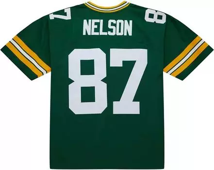 Мужская футболка Mitchell & Ness Green Bay Packers Jordy Nelson № 87 2010 Green Throwback