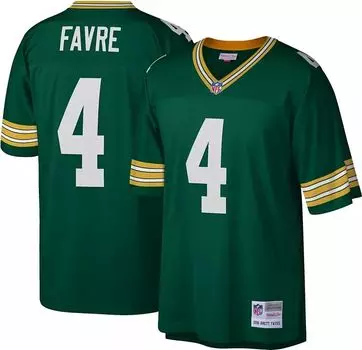 Мужская футболка Mitchell & Ness Green Bay Packers Brett Favre № 4 1996 года.