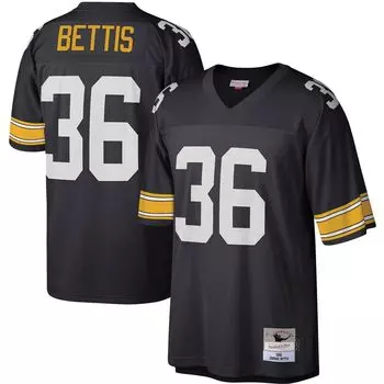 Мужская футболка Mitchell & Ness Jerome Bettis Black Pittsburgh Steelers Legacy Replica Джерси