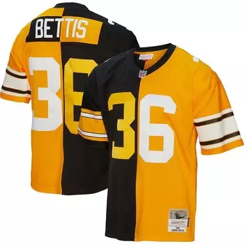 Мужская футболка Mitchell & Ness Jerome Bettis черная/золотая Pittsburgh Steelers 1996 Split Legacy Replica Jersey, цвет Stl Black