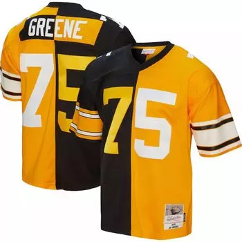 Мужская футболка Mitchell & Ness Joe Greene черного/золотого цвета "Питтсбург Стилерс" 1976 года, копия реплики Legacy
