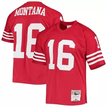 Мужская футболка Mitchell & Ness Joe Montana Scarlet San Francisco 49ers Legacy Replica, красный