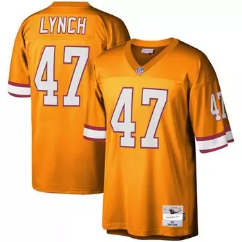 Мужская футболка Mitchell & Ness John Lynch Orange Tampa Bay Buccaneers Legacy Replica Джерси