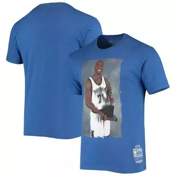 Мужская футболка Mitchell & Ness Kevin Garnett Blue Minnesota Timberwolves Hardwood Classics Hall of Fame Class of 2020