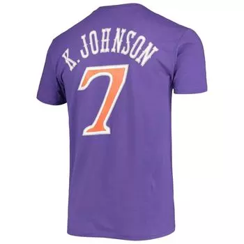 Мужская футболка Mitchell & Ness Kevin Johnson фиолетового цвета Phoenix Suns Hardwood Classics с вышивкой имени и номера