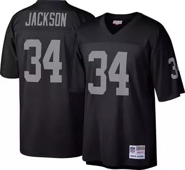Мужская футболка Mitchell & Ness Las Vegas Raiders Бо Джексон № 34 1988 года.