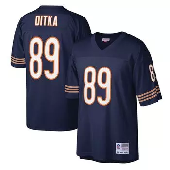 Мужская футболка Mitchell & Ness Mike Ditka темно-синего цвета Chicago Bears Legacy Replica Джерси