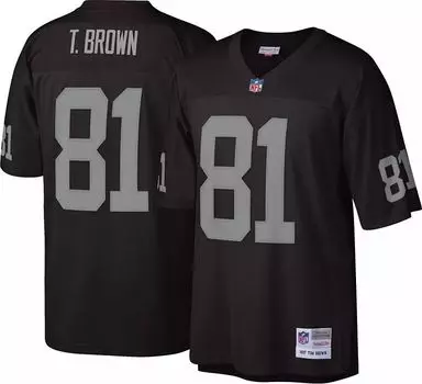 Мужская футболка Mitchell & Ness Oakland Raiders Tim Brown № 81, черная, 1997 г.