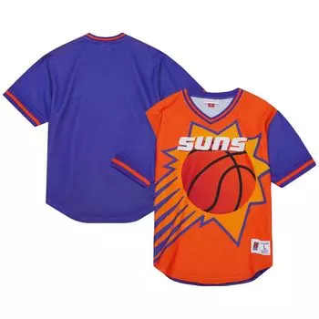 Мужская футболка Mitchell & Ness Orange Phoenix Suns Jumbotron 3.0 Mesh с v-образным вырезом