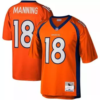 Мужская футболка Mitchell & Ness Peyton Manning Orange Denver Broncos 2015 Legacy Replica Джерси