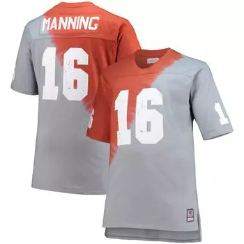 Мужская футболка Mitchell & Ness Peyton Manning Tennessee оранжево-серого цвета Tennessee Volunteers с именем и номером и V-образным вырезом с принтом тай-дай