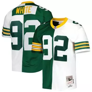 Мужская футболка Mitchell & Ness Reggie White Green/White Green Bay Packers 1996 Split Legacy Replica Jersey