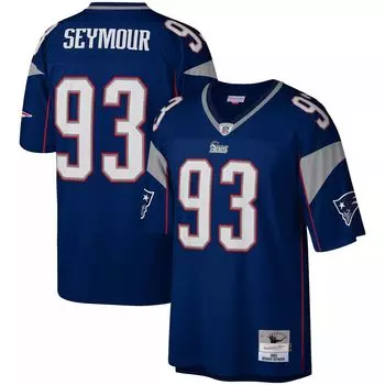 Мужская футболка Mitchell & Ness Richard Seymour Navy New England Patriots 2003 Legacy Replica Джерси