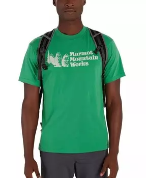 Мужская футболка MMW с коротким рукавом с круглым вырезом и рисунком Marmot, зеленый
