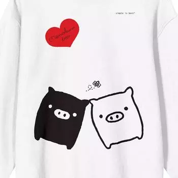 Мужская футболка Monokuro Boo Pigs & Heart с длинными рукавами и рисунком Licensed Character